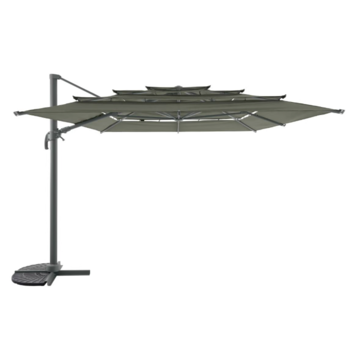 Parasol déporté rectangulaire inclinable MELHIA Vert laurier