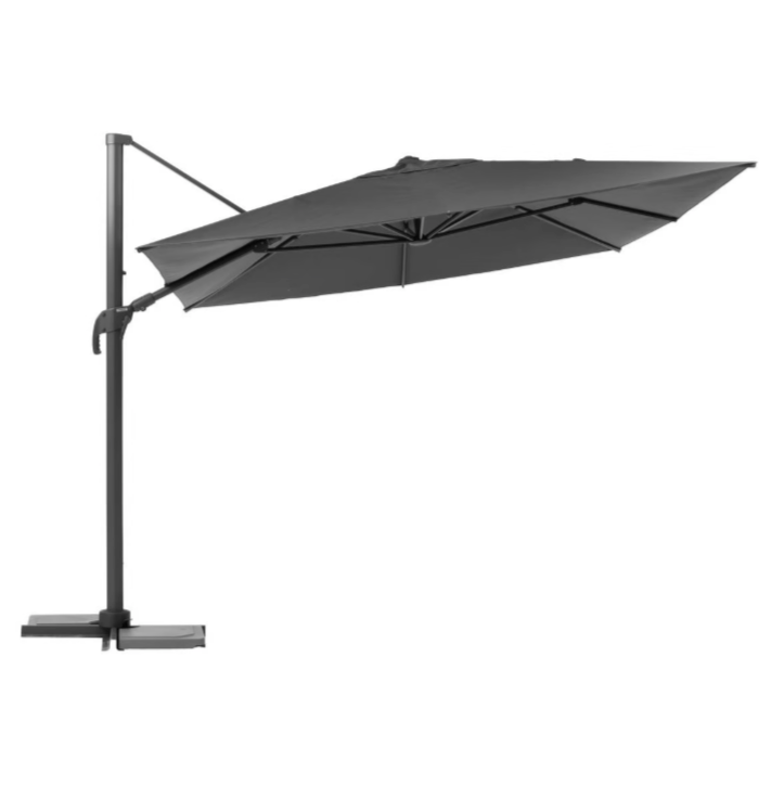 Parasol déporté rectangulaire inclinable MELHIA Anthracite / Graphite