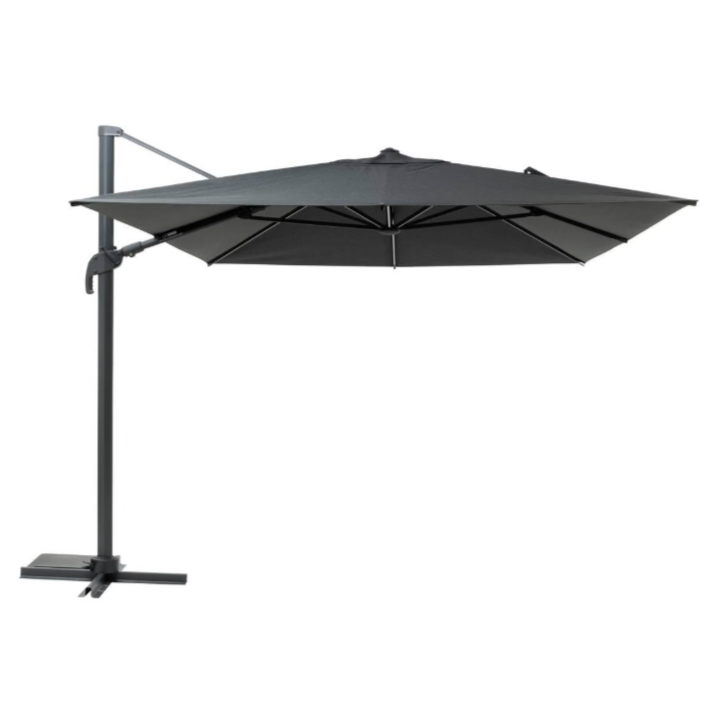 Parasol déporté rectangulaire MELHIA Anthracite avec LED