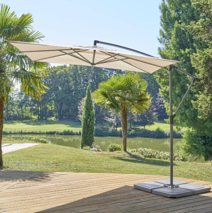 Parasol déporté carré inclinable MANOA Blé