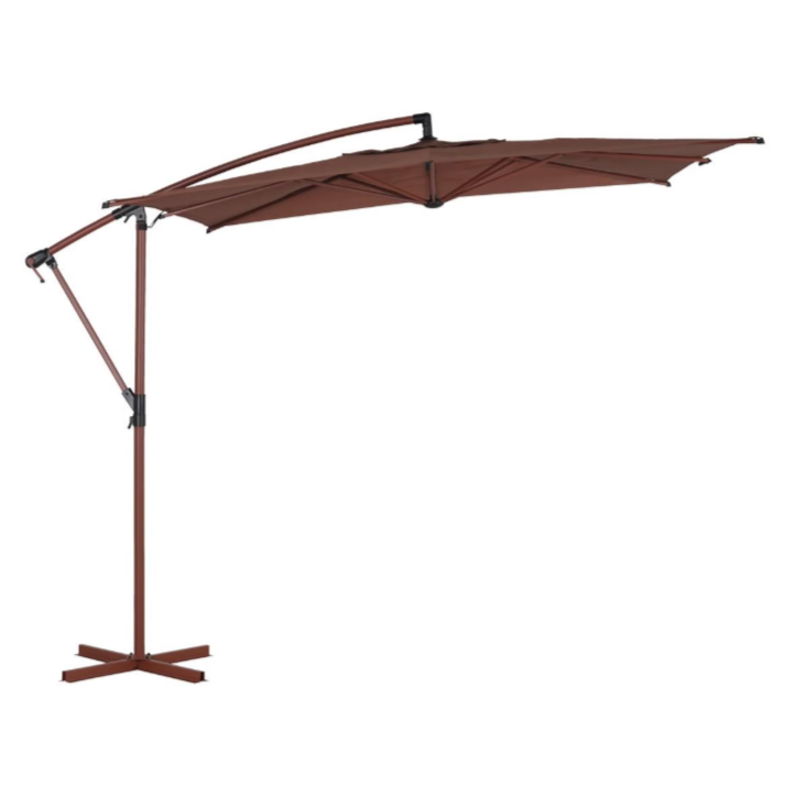 Parasol déporté carré MANOA Acajou