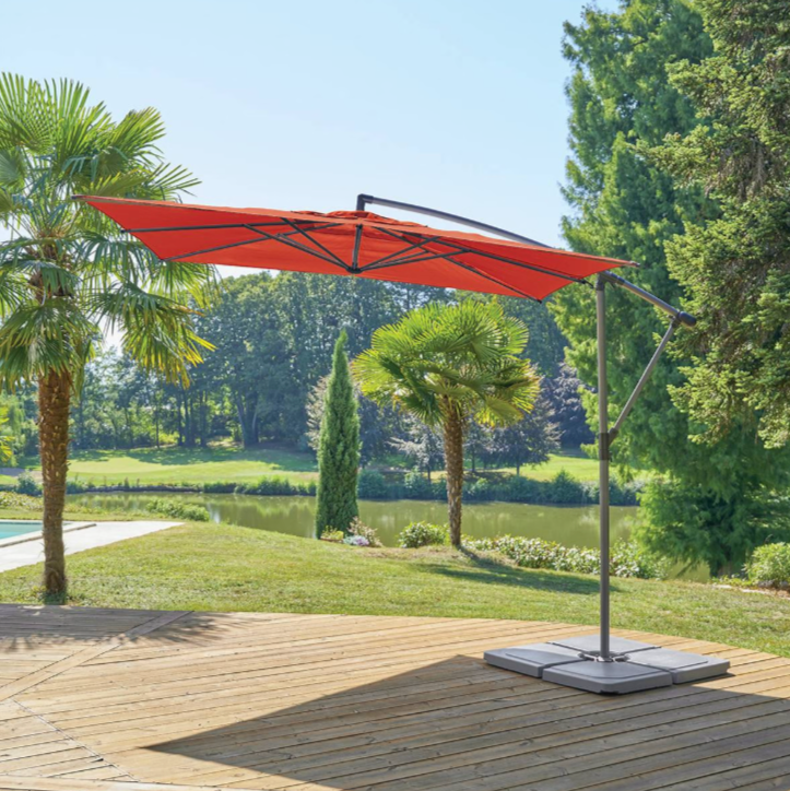 Parasol déporté carré MANOA Ambre