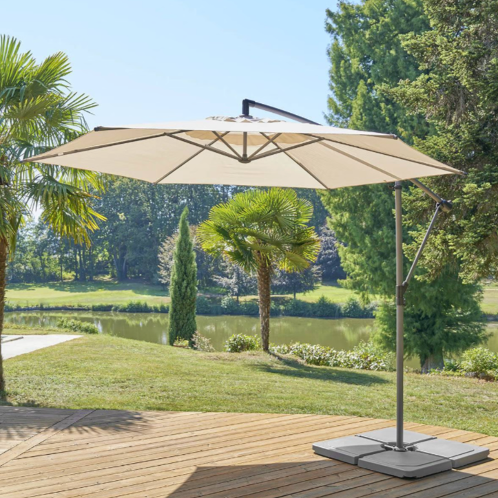 Parasol déporté rond MANOA Blé