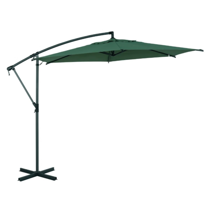 Parasol déporté rond MANOA Vert olive / Graphite