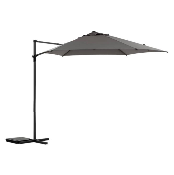 Parasol déporté rond NAULIA Ardoise